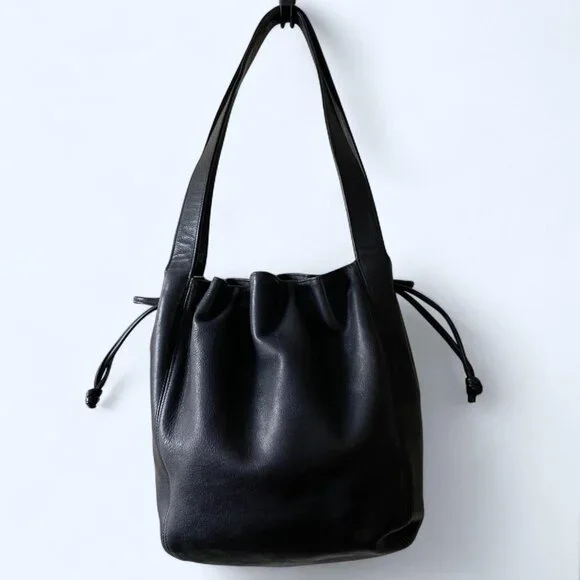 Vintage Coach Lexington Drawstring No. 4180 Black Leather Made in Italy - Picture 6 of 10